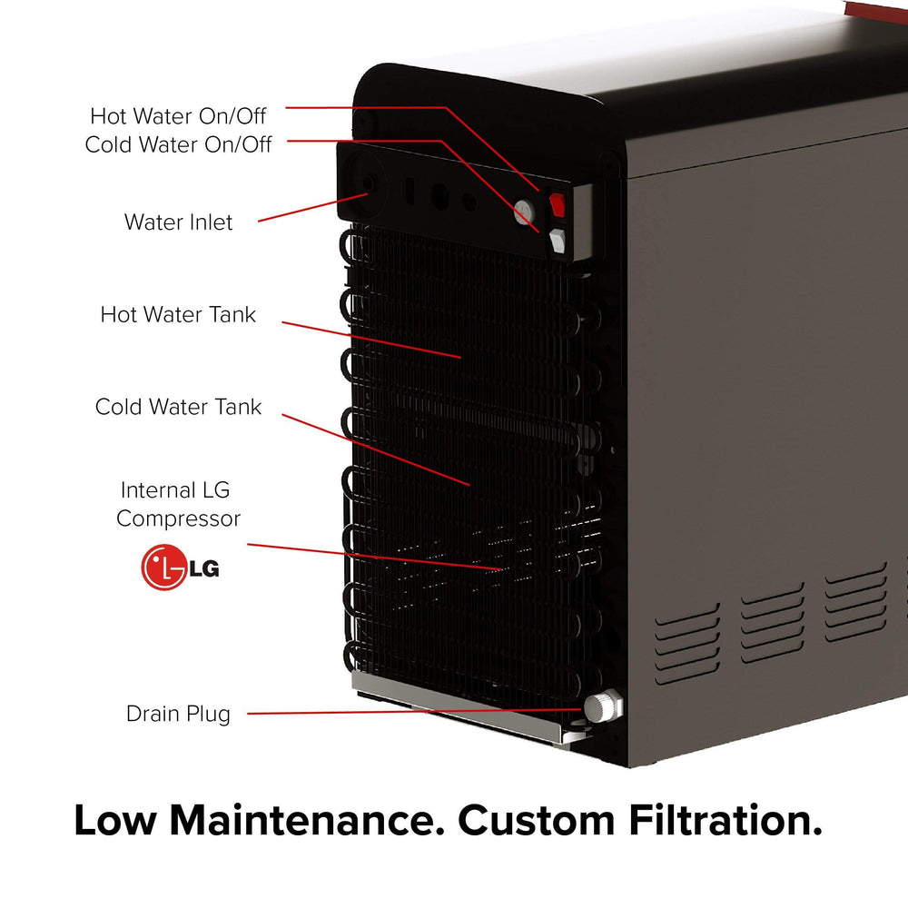 Hot and Cold Filtered Water Dispenser Cooler POU, Black, Brio Premiere - water cooler