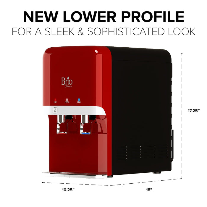 Hot and Cold Filtered Water Dispenser Cooler POU, Black, Brio Premiere - water cooler