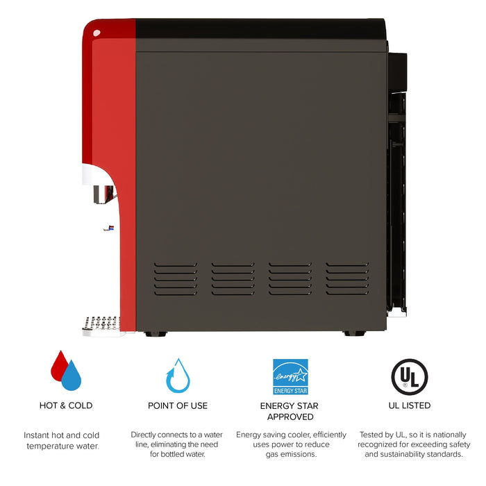 Hot and Cold Filtered Water Dispenser Cooler POU, Black, Brio Premiere - water cooler