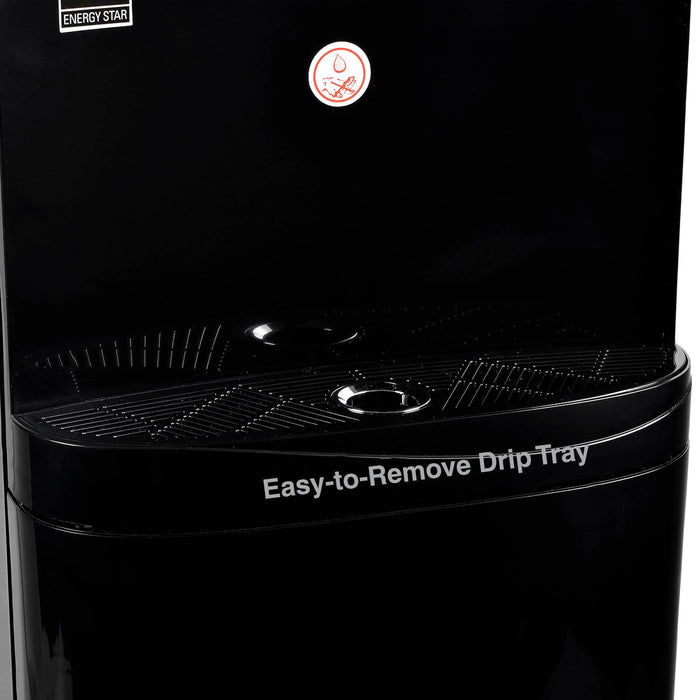 Hot Cold and Room Temp Water Dispenser Cooler Top Load, Tri Temp, Black, Brio Essential