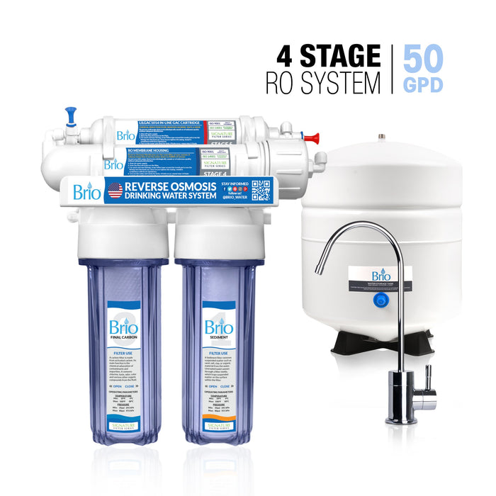 4 Stage Reverse Osmosis Water Filter System, RO, Brio Essential