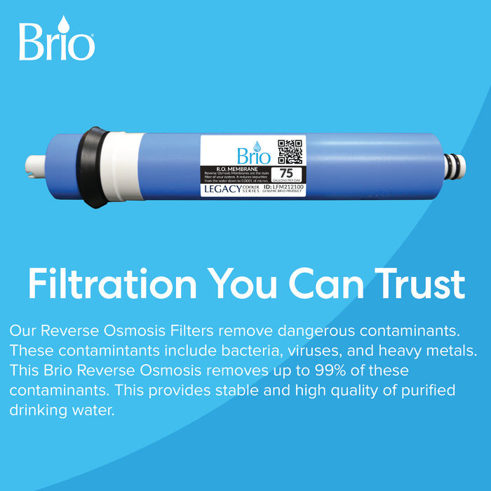 Brio Legacy 75 Gpd Membrane Filter 2"" X 12"" Nsf Approved