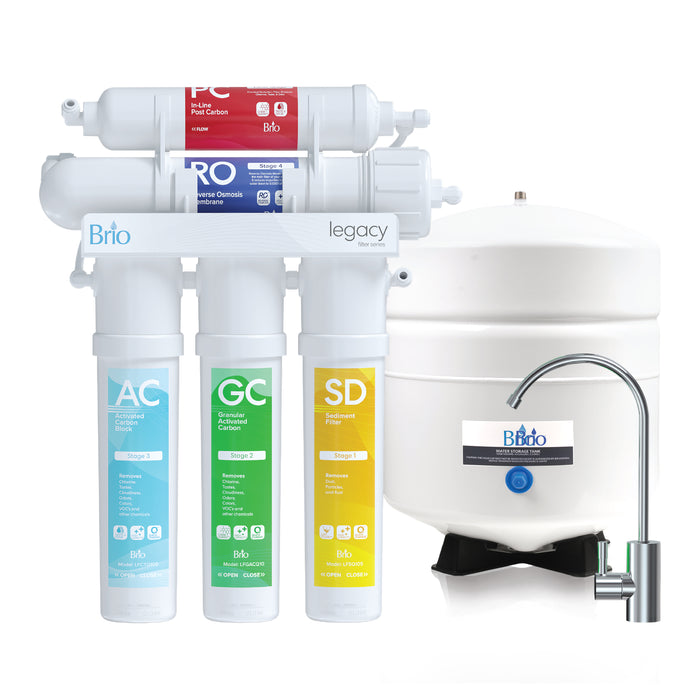 5 Stage Reverse Osmosis Water Filter System with Pump, RO, Brio Legacy