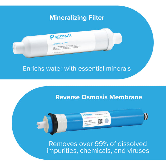 5 Stage Reverse Osmosis Water Filter System, RO, Ecosoft Absolute
