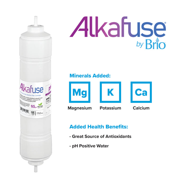 Brio Premier 11" Inline Straight Type Alkafuse Alkaline Water Filter