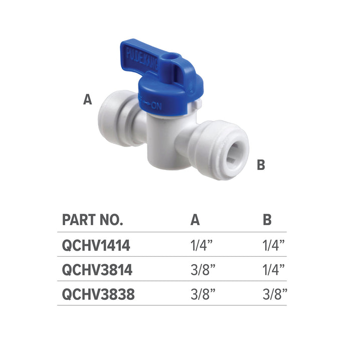 Straight OD Female Tube Valve with Push Fit Inlet & Outlet