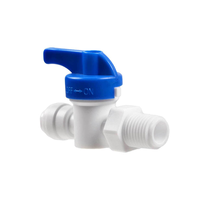 Male Straight Hand Valve with 1/4" Push Fit Inlet & Threaded Outlet