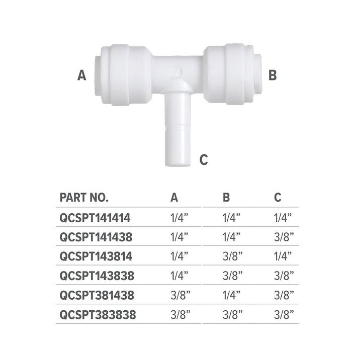 Three Sided, Stem Plug Tee with Push Fit Inlets & Outlet