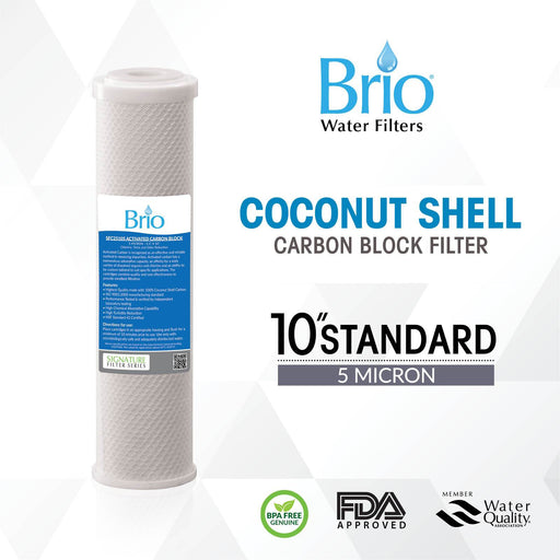 Brio Signature 5 micron, 2.5" X 10" Coconut Shell Carbon Filter