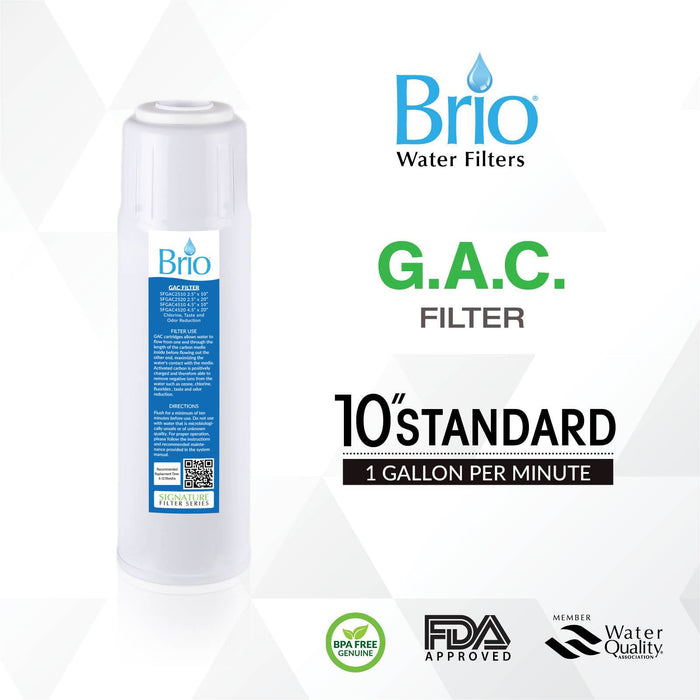 Brio Signature 2.5" X 10" Gac Replacement Filter for RO System