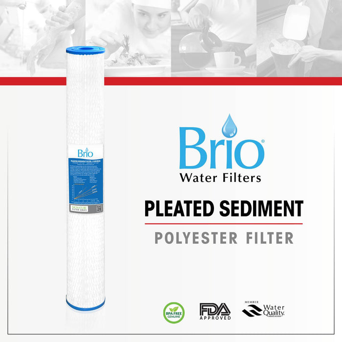 Brio Signature 2.5" X 20" Pleated Pp Sediment Filter for Commercial RO System