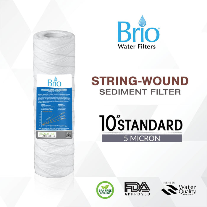 Brio Signature 2.5" X  10" Yarn Wound Pp Sediment Filter for Residential RO System