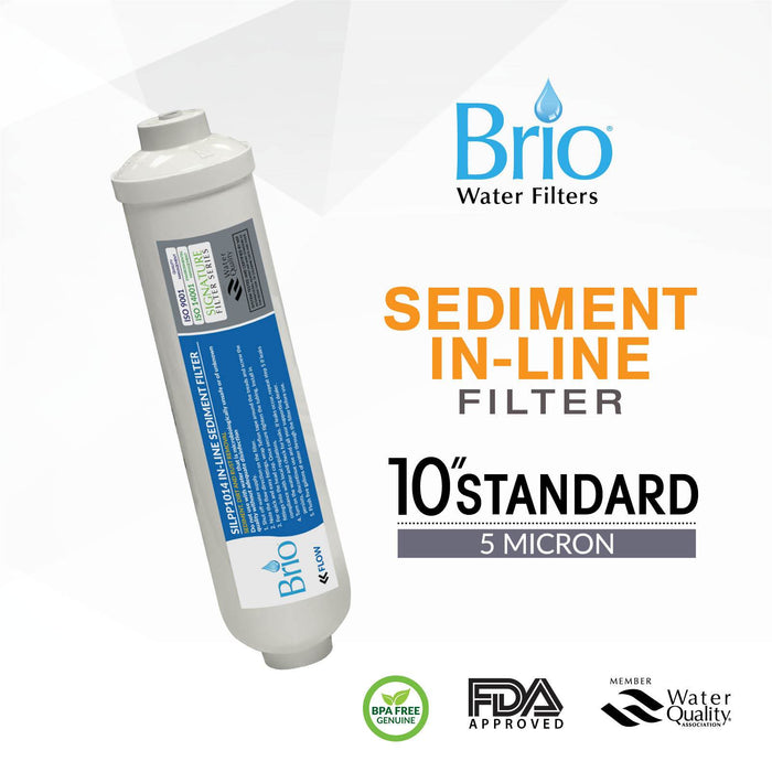 Brio Signature 5 Micron, 10" Sediment In-line Filter with 1/4 inch Fitting