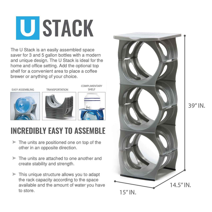 U-Stack Water Bottle Stand for 3- and 5-Gallon Water Bottles
