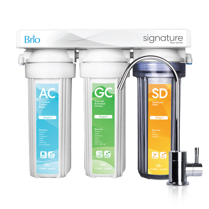 3 Stage Undersink Drinking Water Filter System, Brio Signature