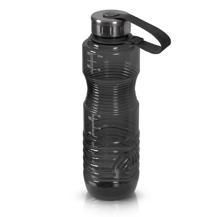 32 Ounce BPA Free Water Bottle, Plastic Bottle, Sports Bottle, with Stainless Steel Cap, GEO