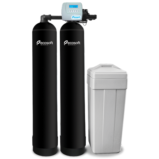 Whole House Water Softener Filter System of Continuous Flow, 1400 GPH, Ecosoft FU Twin (Dowex® HCRS/S)